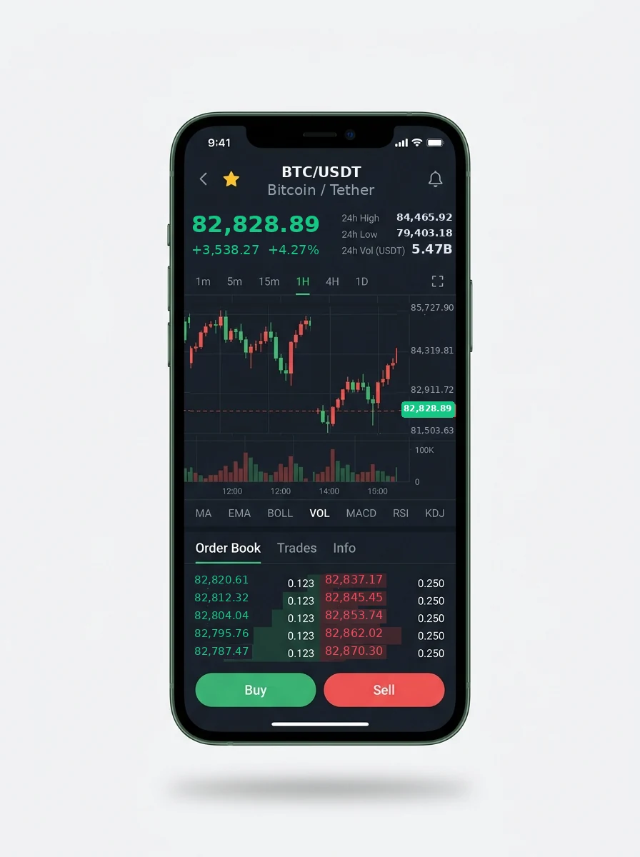 The same portfolio view on a phone screen